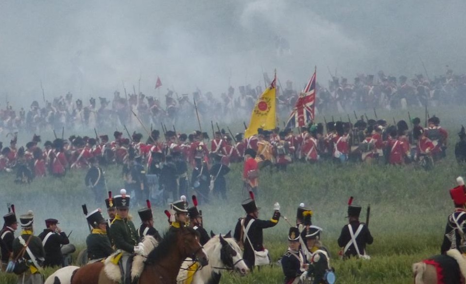 In the thick of it. French advance on the Highlanders while we guard the supply cart just behind. Photo reproduced with kind permission of Jim Moore.
