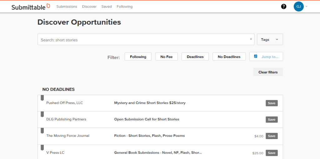 Submittable writing opportunities